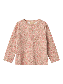 WHEAT Kids' Manna Floral Print T-Shirt, Rose Dust, Rose Dust