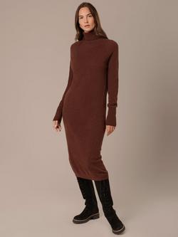 Celtic & Co. Turtleneck Pure Wool Jumper Midi Dress, Ember