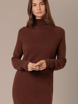 Celtic & Co. Turtleneck Pure Wool Jumper Midi Dress - view 2, Ember