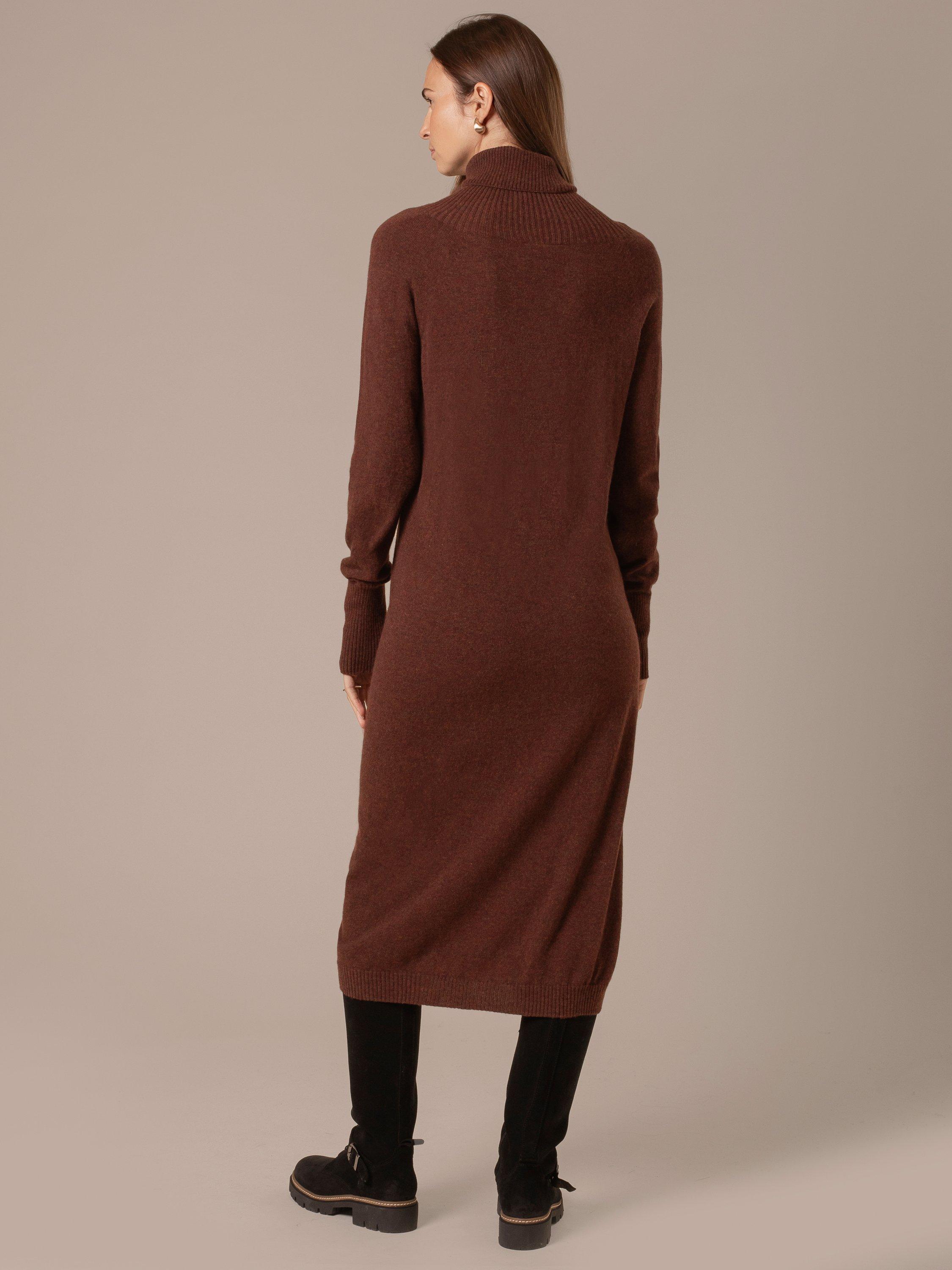 Product image 3 of 6, which shows Celtic & Co. Turtleneck Pure Wool Jumper Midi Dress, Ember, XS