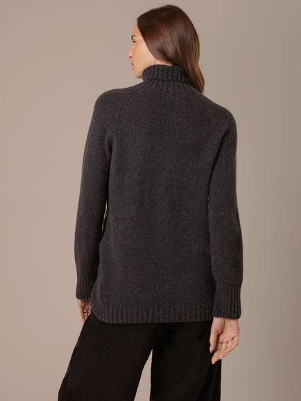 Celtic & Co. Recycled Merino Cashmere Roll Neck - view 2, Charcoal