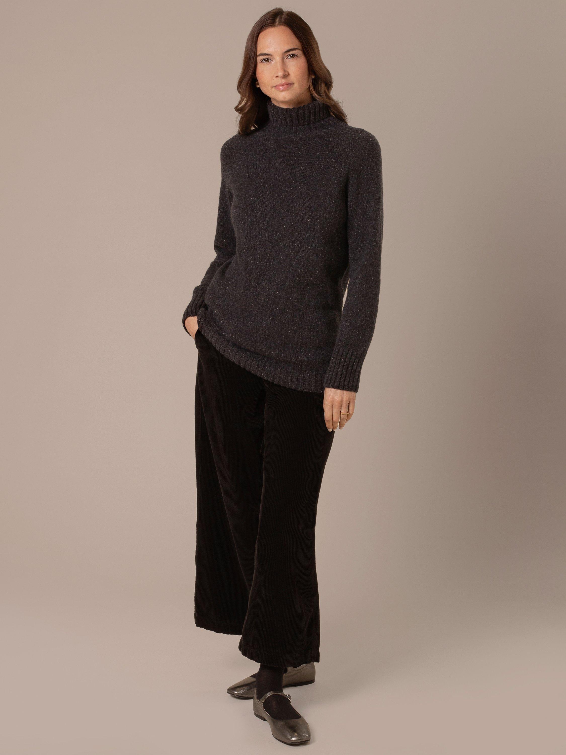 Product image 5 of 6, which shows Celtic & Co. Recycled Merino Cashmere Roll Neck, Charcoal, XS
