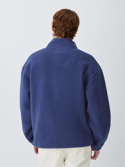 John Lewis Half Zip Fleece - view 2, Blue