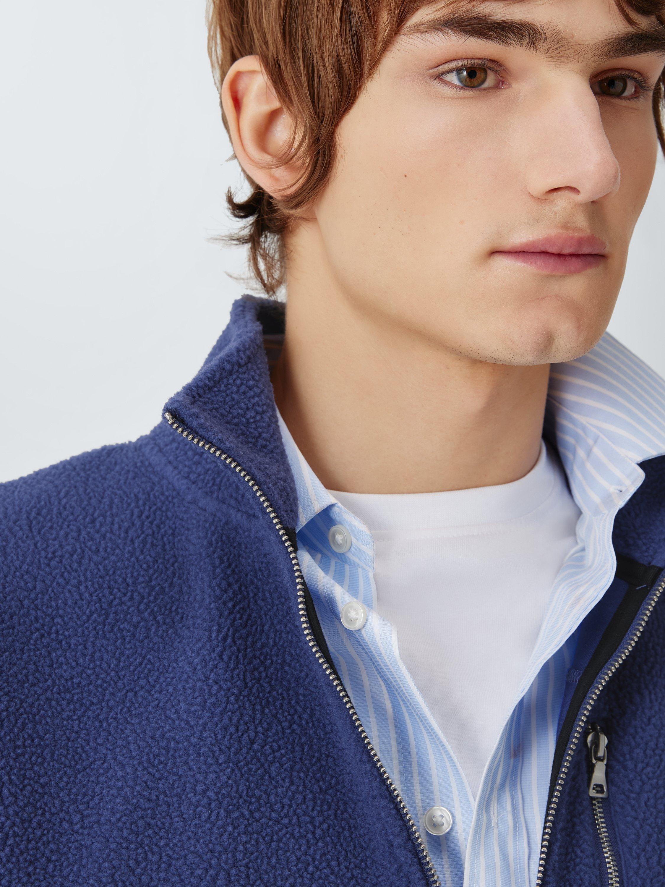 Product image 5 of 6, which shows John Lewis Half Zip Fleece, Blue, S