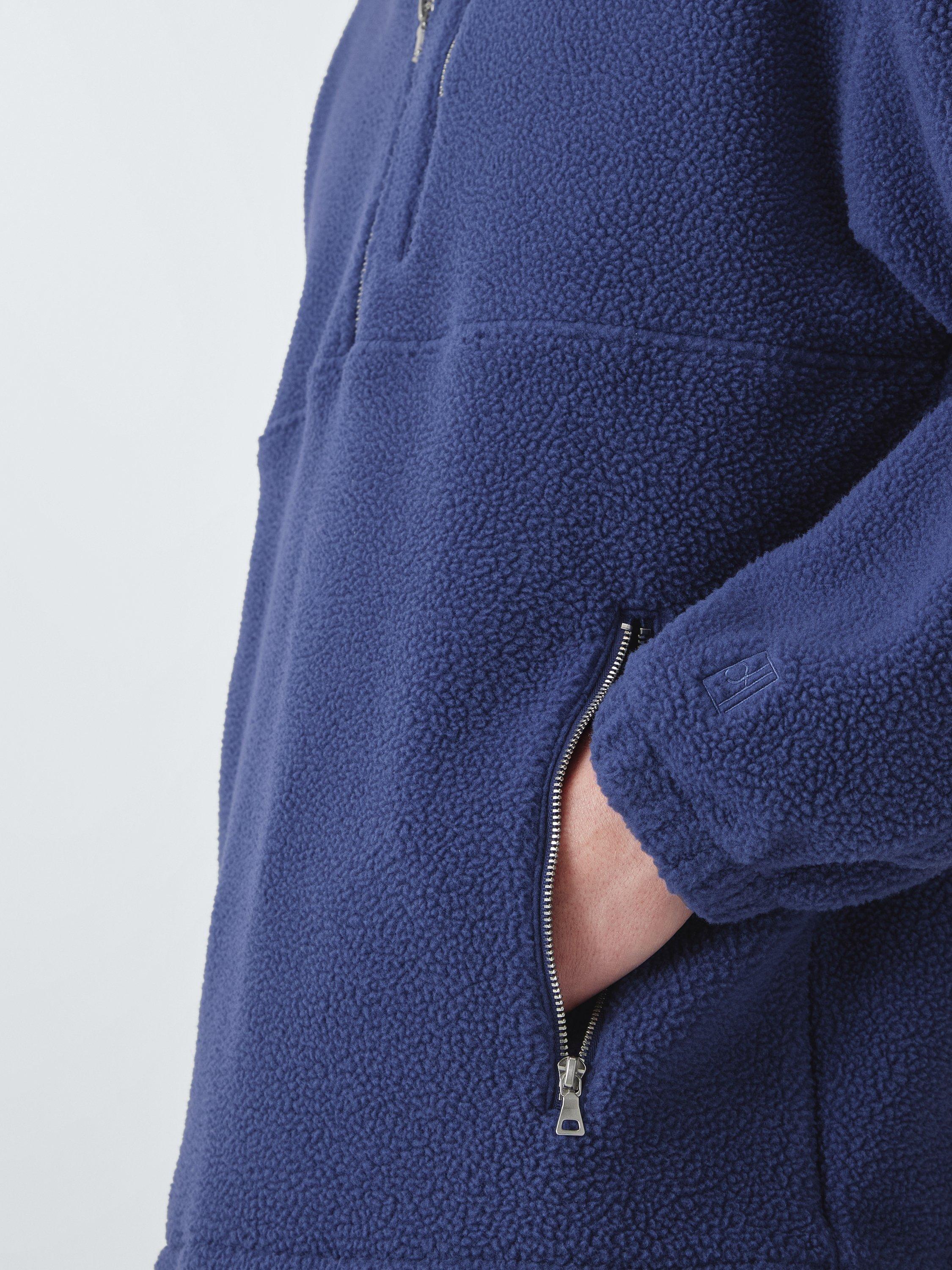 Product image 6 of 6, which shows John Lewis Half Zip Fleece, Blue, S