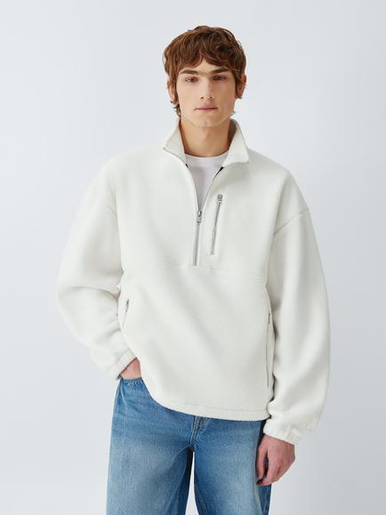 John Lewis Half Zip Fleece, Cannoli Cream