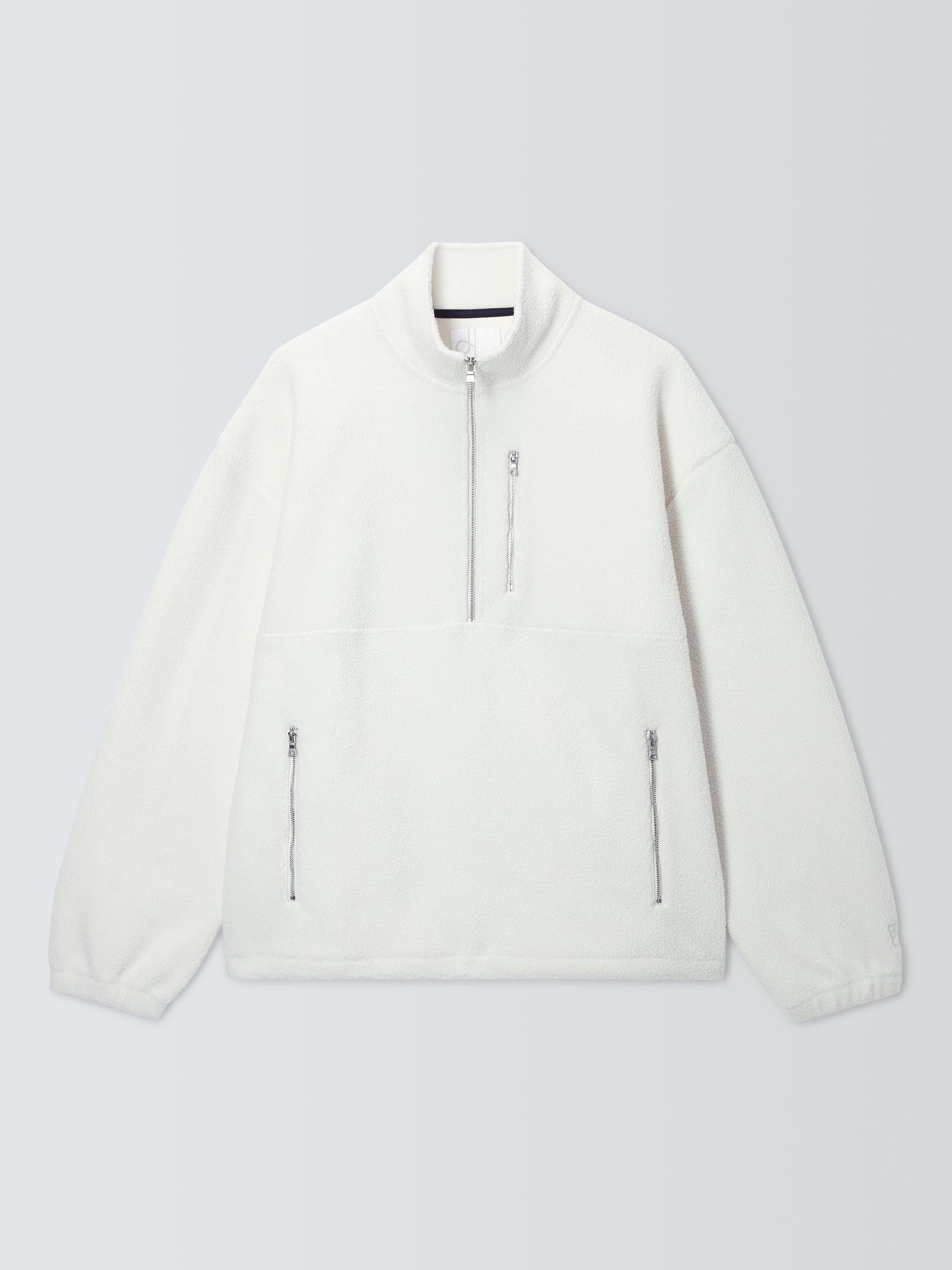 Product image 1 of 1, which shows John Lewis Half Zip Fleece, Cannoli Cream, S