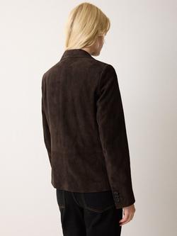 Jigsaw Austen Suede Blazer, Brown - view 2, Brown