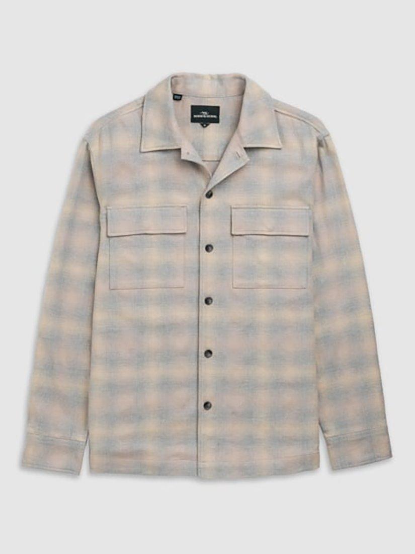 Product image 4 of 6, which shows Rodd & Gunn Town Heathered Check Overshirt, Ash, L