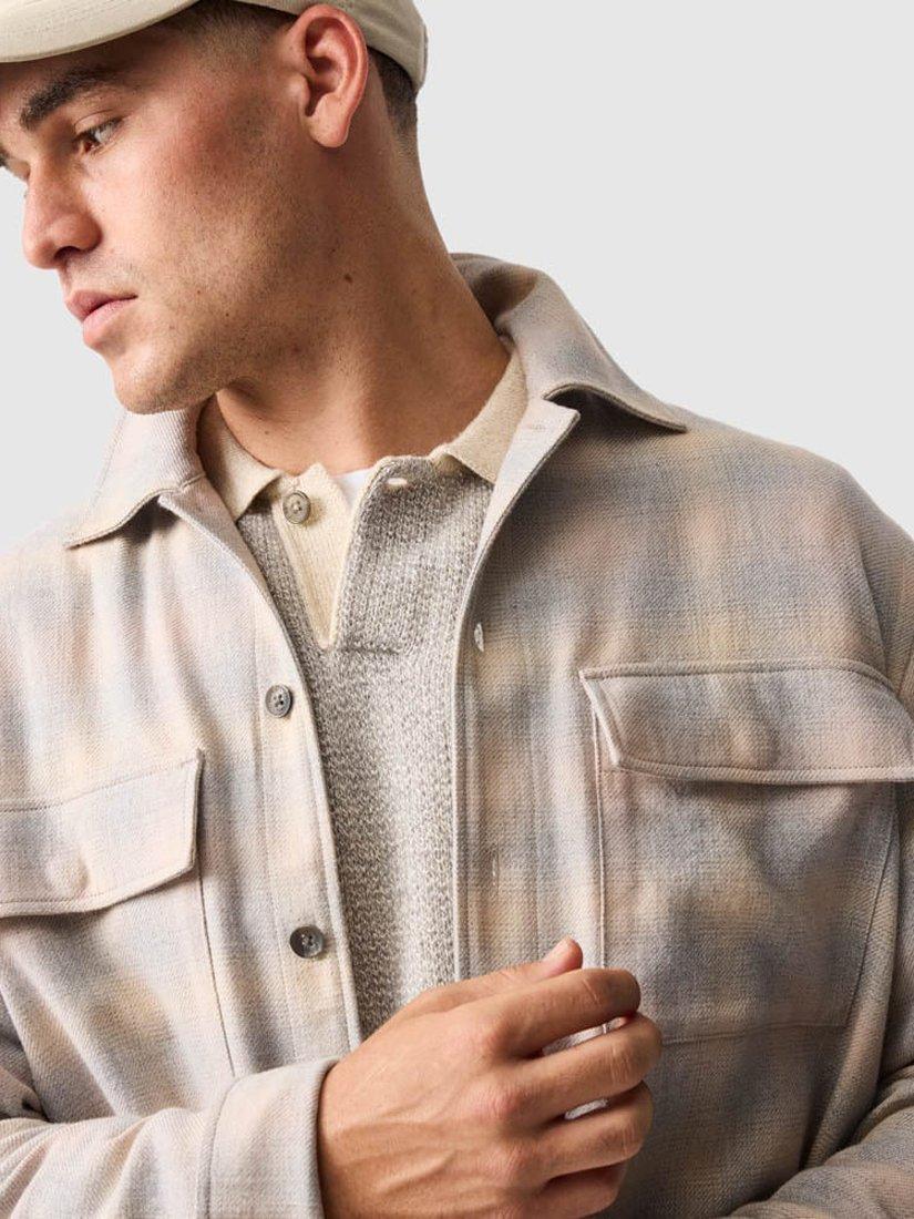 Product image 6 of 6, which shows Rodd & Gunn Town Heathered Check Overshirt, Ash, L