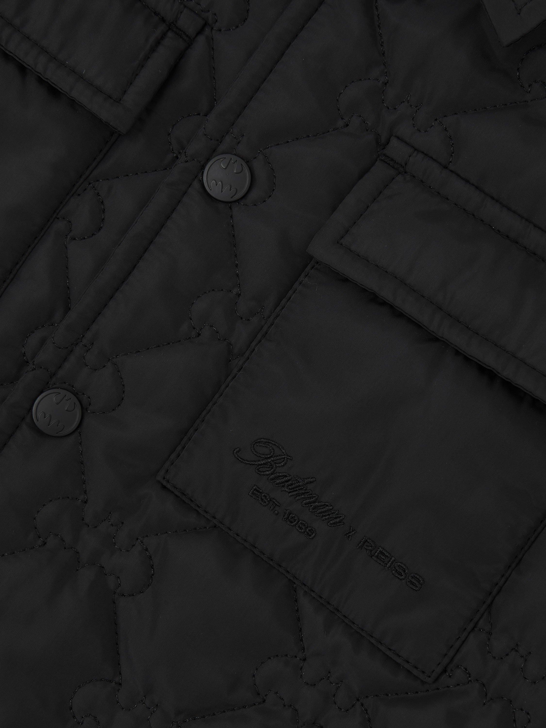 Product image 2 of 5, which shows Reiss Kids' Falcone Quilted Jacket, Black, 3-4 years