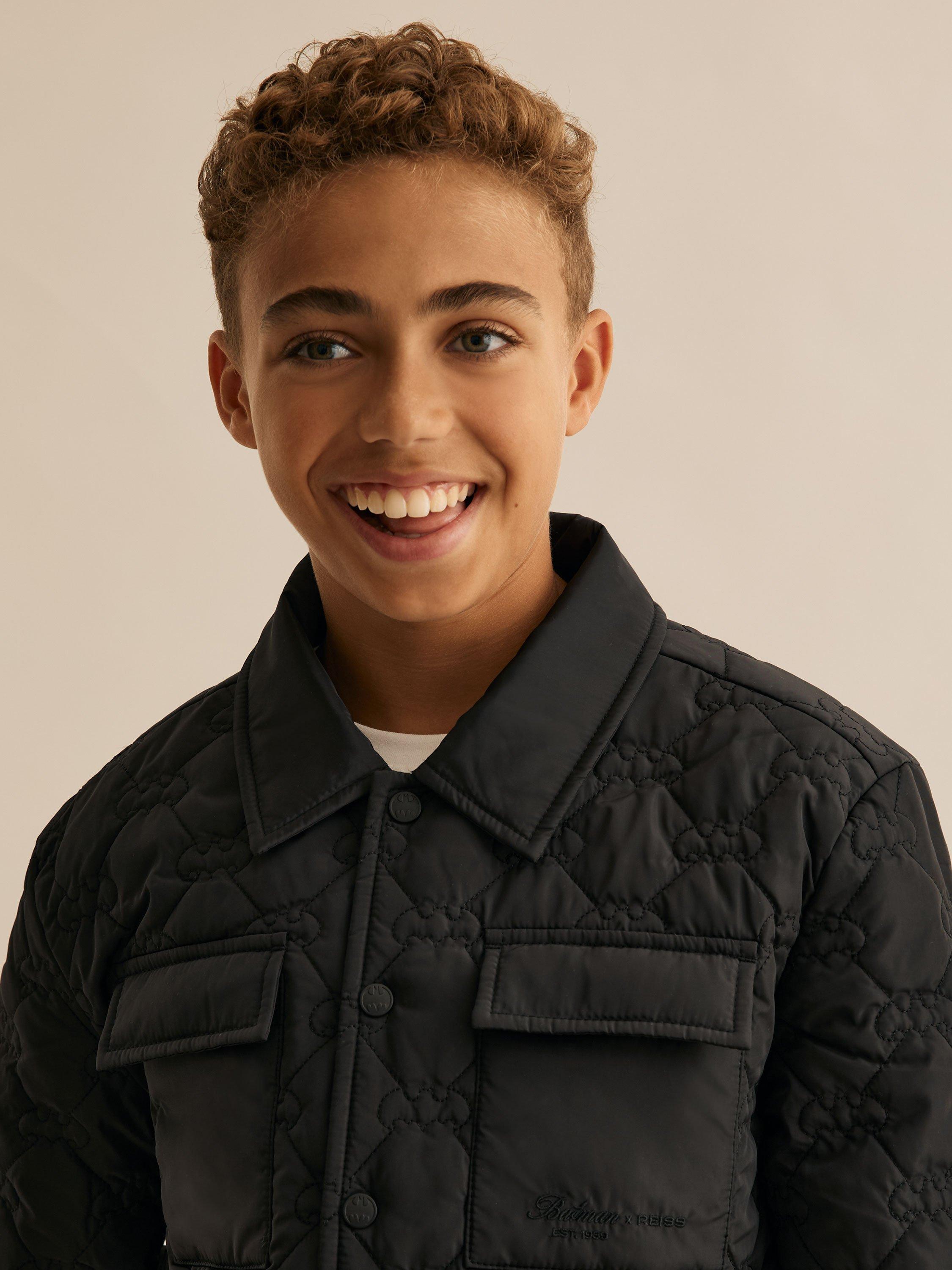 Product image 4 of 5, which shows Reiss Kids' Falcone Quilted Jacket, Black, 3-4 years