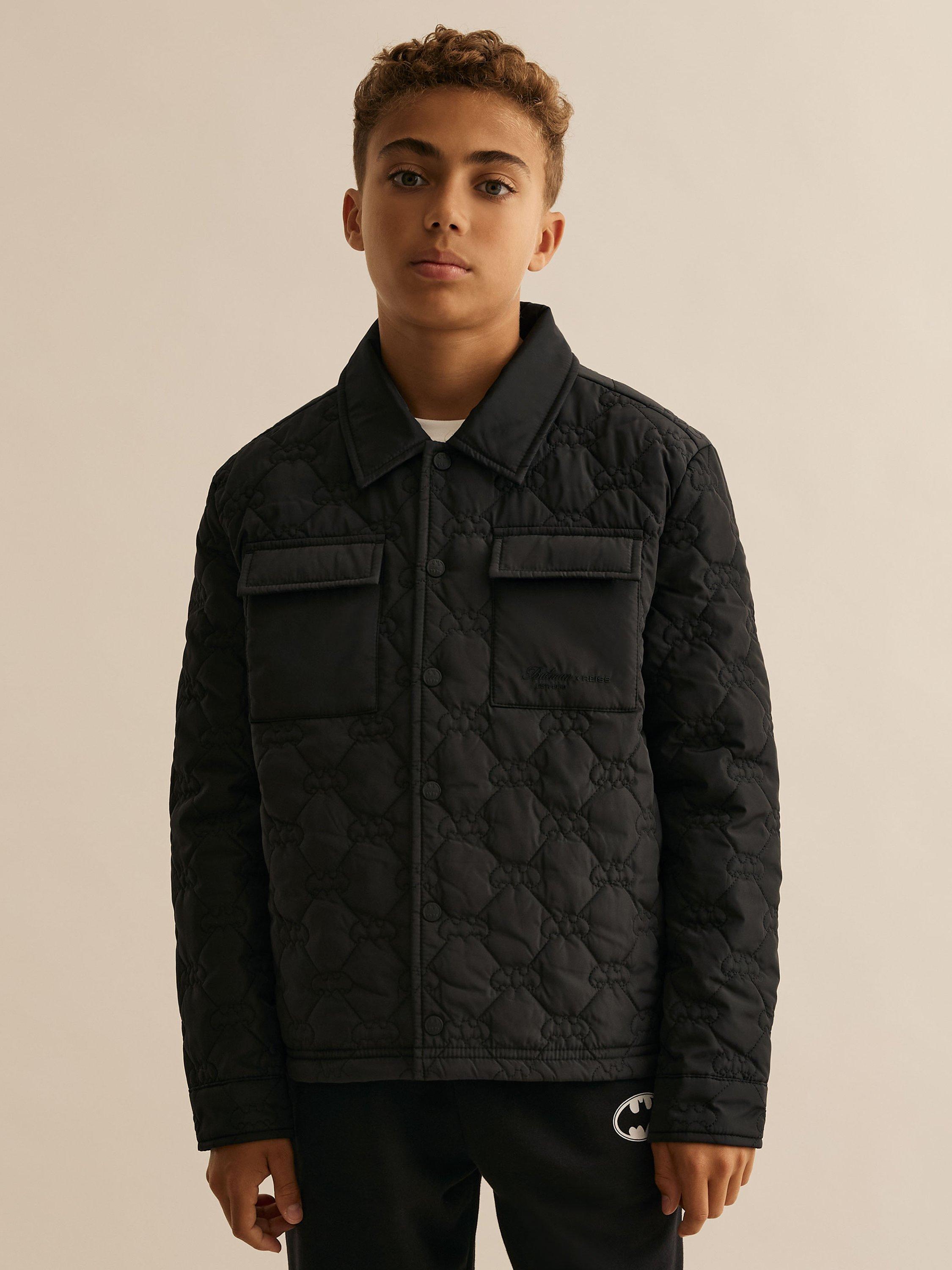 Product image 5 of 5, which shows Reiss Kids' Falcone Quilted Jacket, Black, 3-4 years