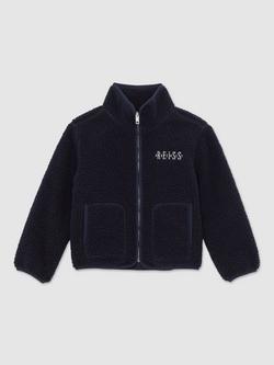 Reiss Kids' Nico Fleece Jacket, Navy Blue, Navy Blue
