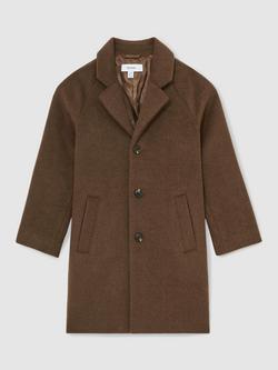 Reiss Kids' Wallace Wool Blend Coat, Light Brown, Light Brown