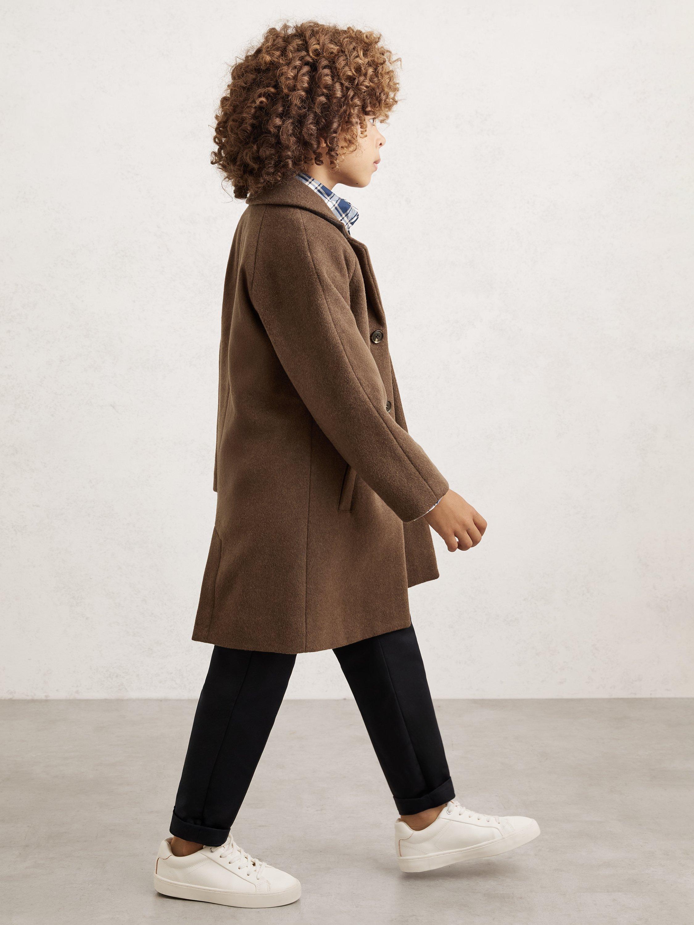 Product image 3 of 4, which shows Reiss Kids' Wallace Wool Blend Coat, Light Brown, 5-6 years