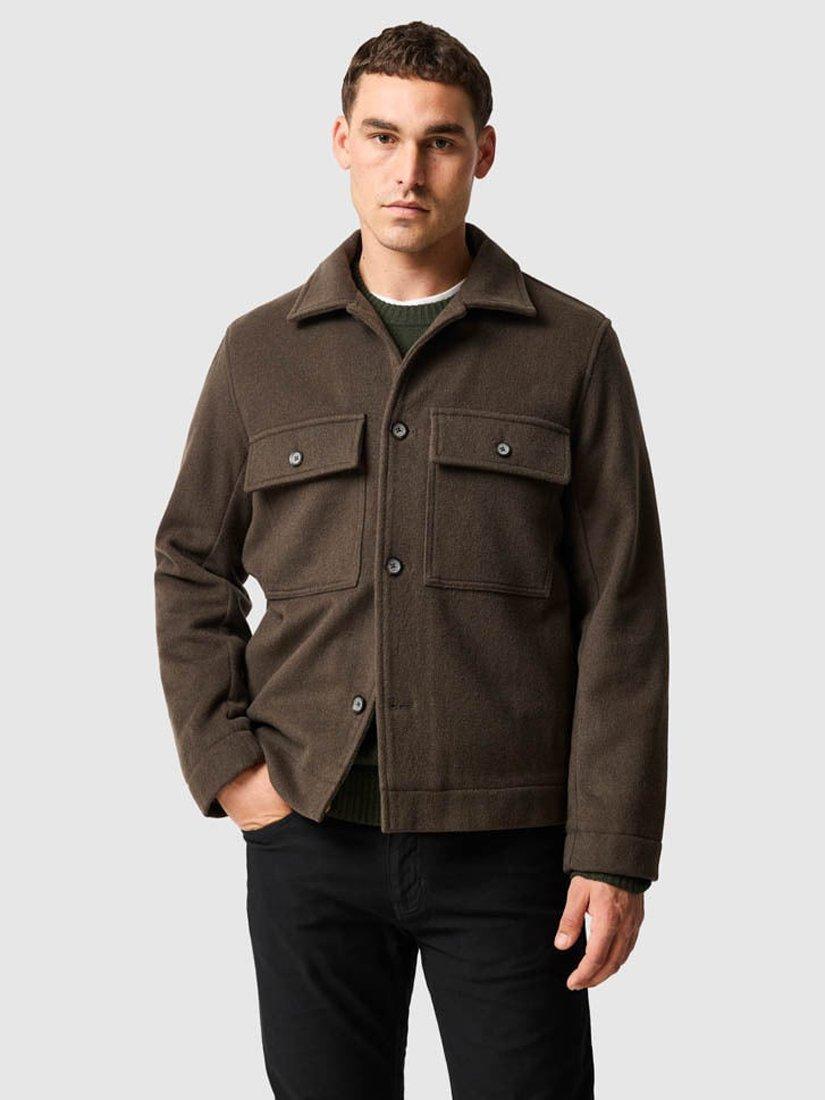 Product image 1 of 4, which shows Rodd & Gunn Windsoe Wool Blend Overshirt, Olive, L