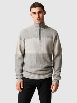 Rodd & Gunn Hudson Colour Block Pure Wool Jumper, Ash, Ash