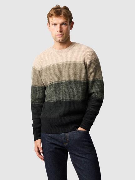 Rodd & Gunn Menzies Bay Lambswool Half Fishermans Crew Neck Knit Jumper, Forest, Forest