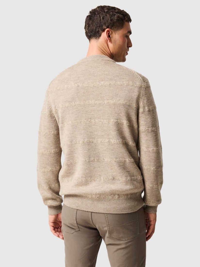 Product image 3 of 4, which shows Rodd & Gunn Bills Textured Stripe Pure Wool Jumper, Neutral, L