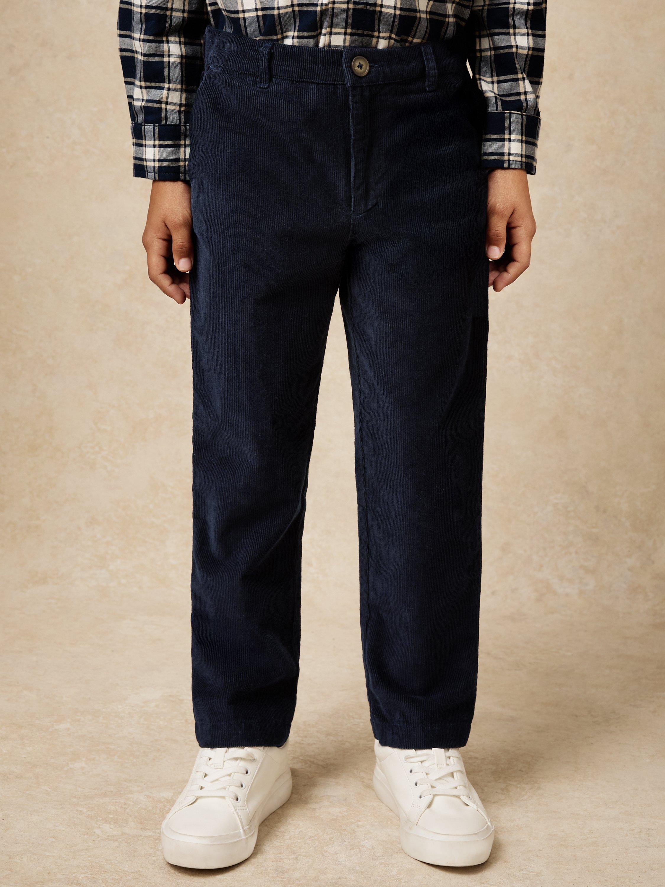 Product image 5 of 6, which shows Mango Kids' Banburgh Cotton Trousers, Navy, 3-4 years
