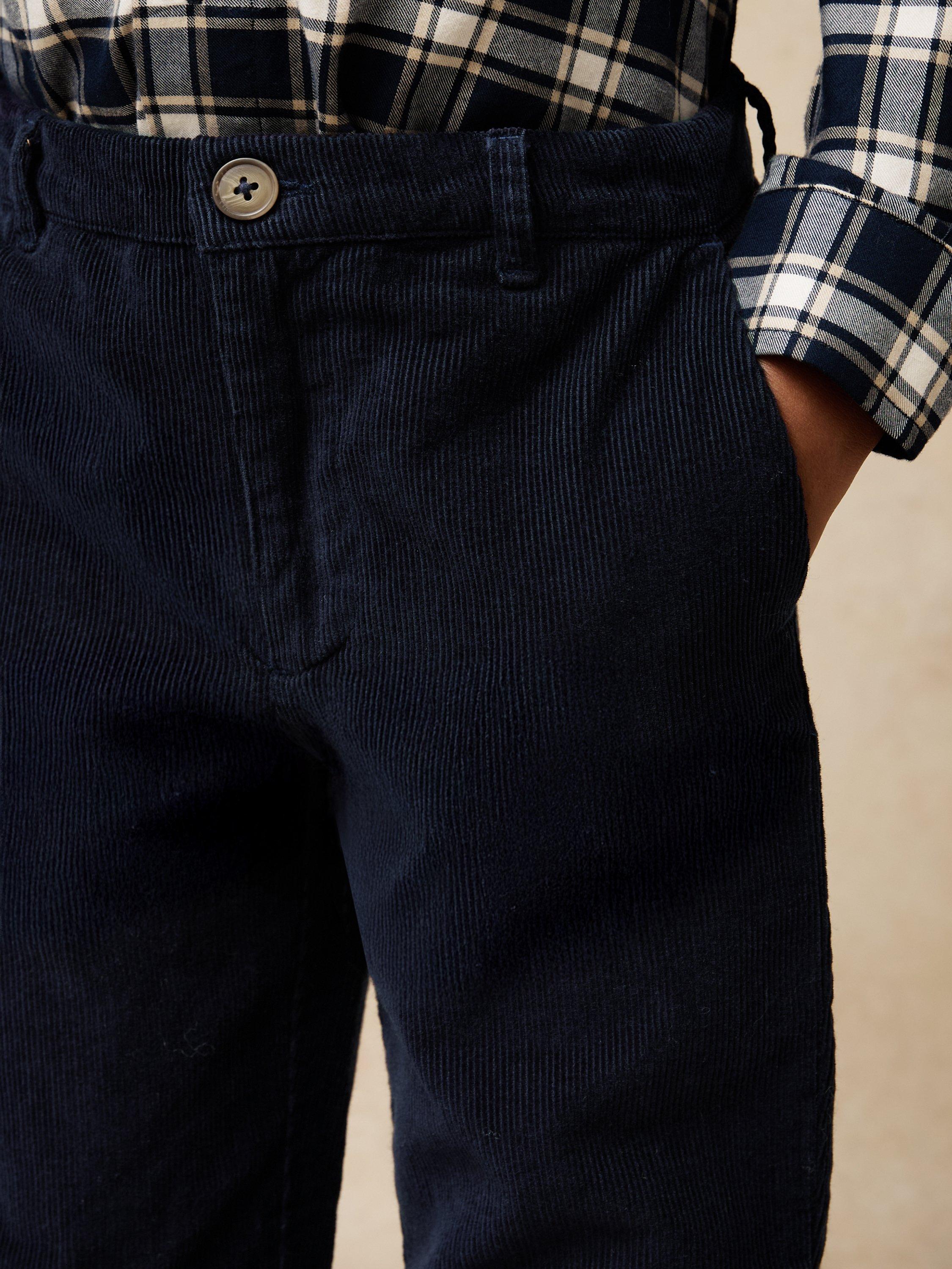 Product image 6 of 6, which shows Mango Kids' Banburgh Cotton Trousers, Navy, 3-4 years