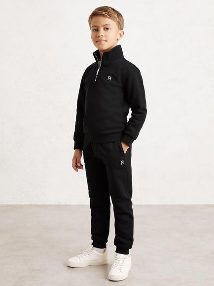 Reiss Kids' Sulley Cotton Blend Tracksuit, Black