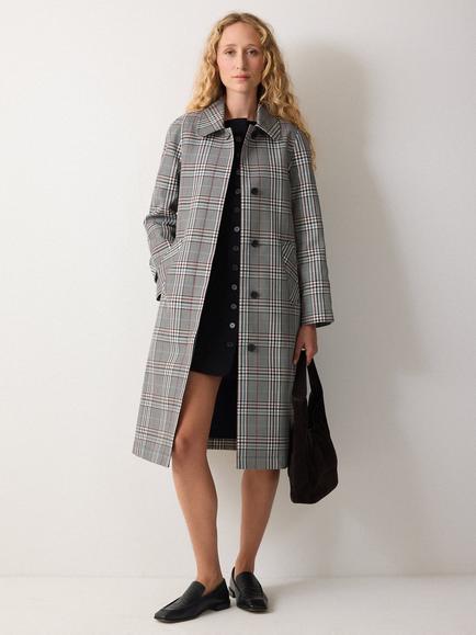 Jigsaw Check Trench Coat, Cream, Cream