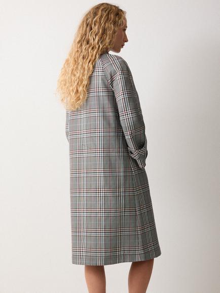 Jigsaw Check Trench Coat, Cream - view 2, Cream