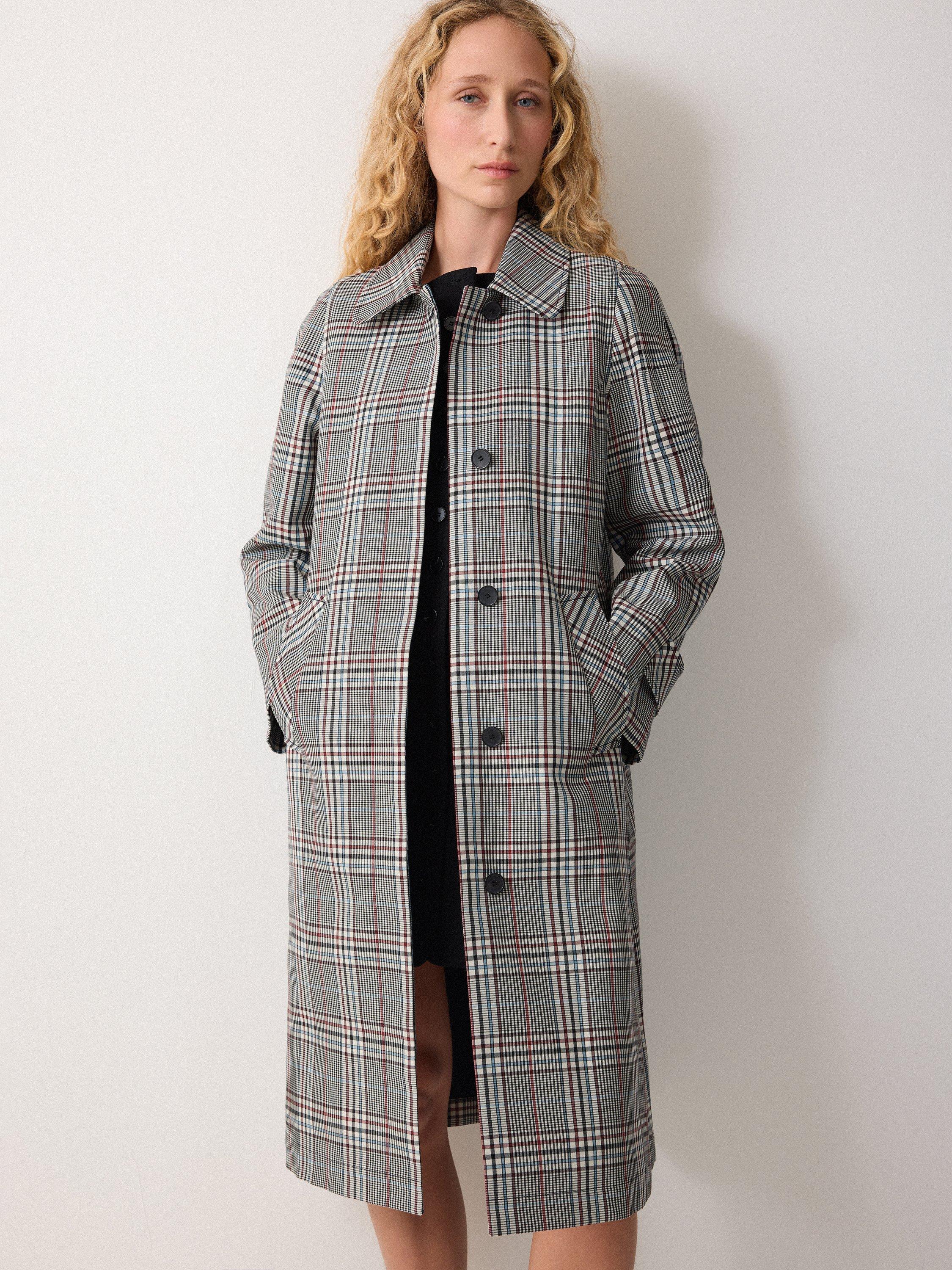 Product image 3 of 5, which shows Jigsaw Check Trench Coat, Cream, 6