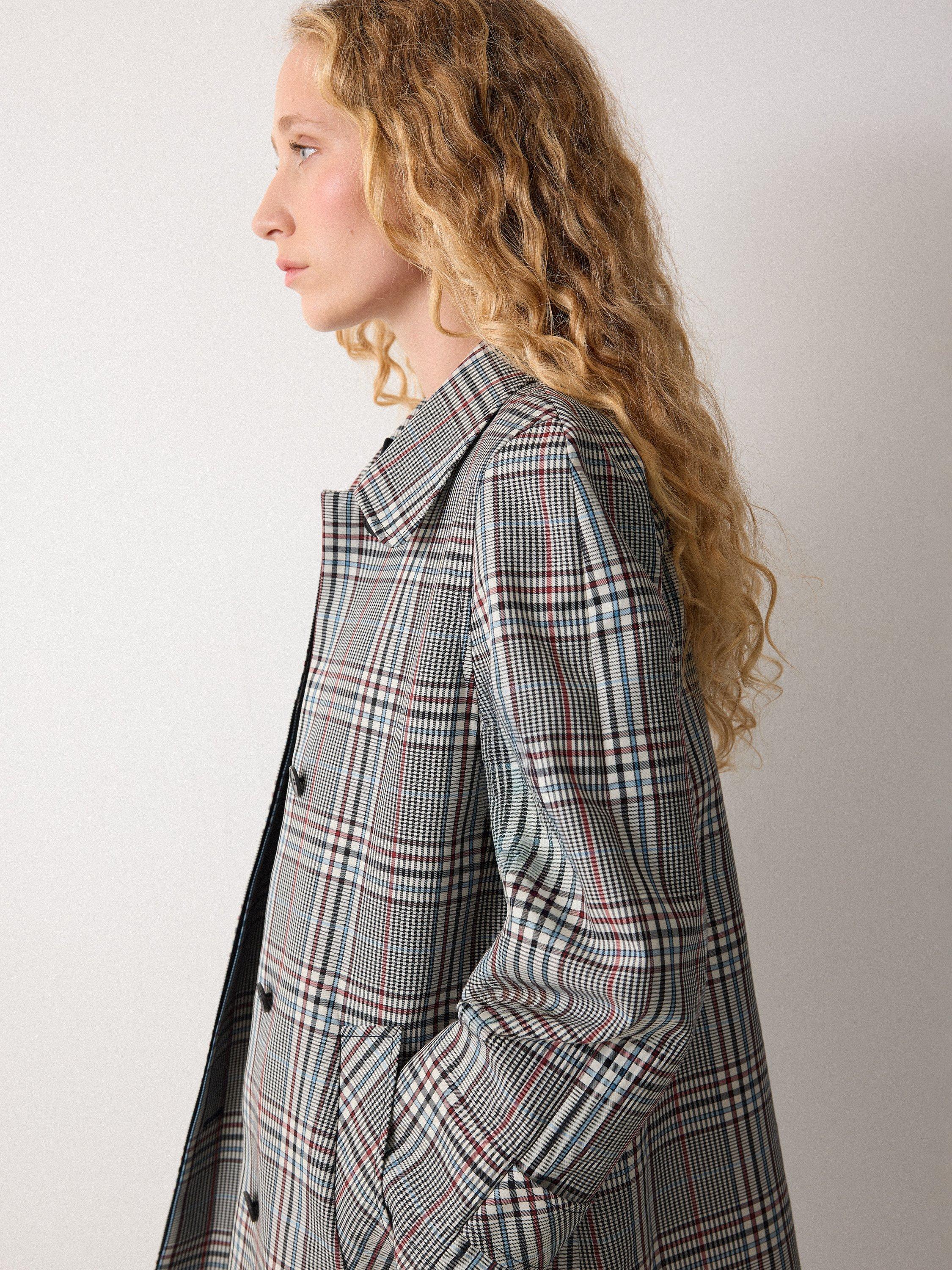 Product image 4 of 5, which shows Jigsaw Check Trench Coat, Cream, 6