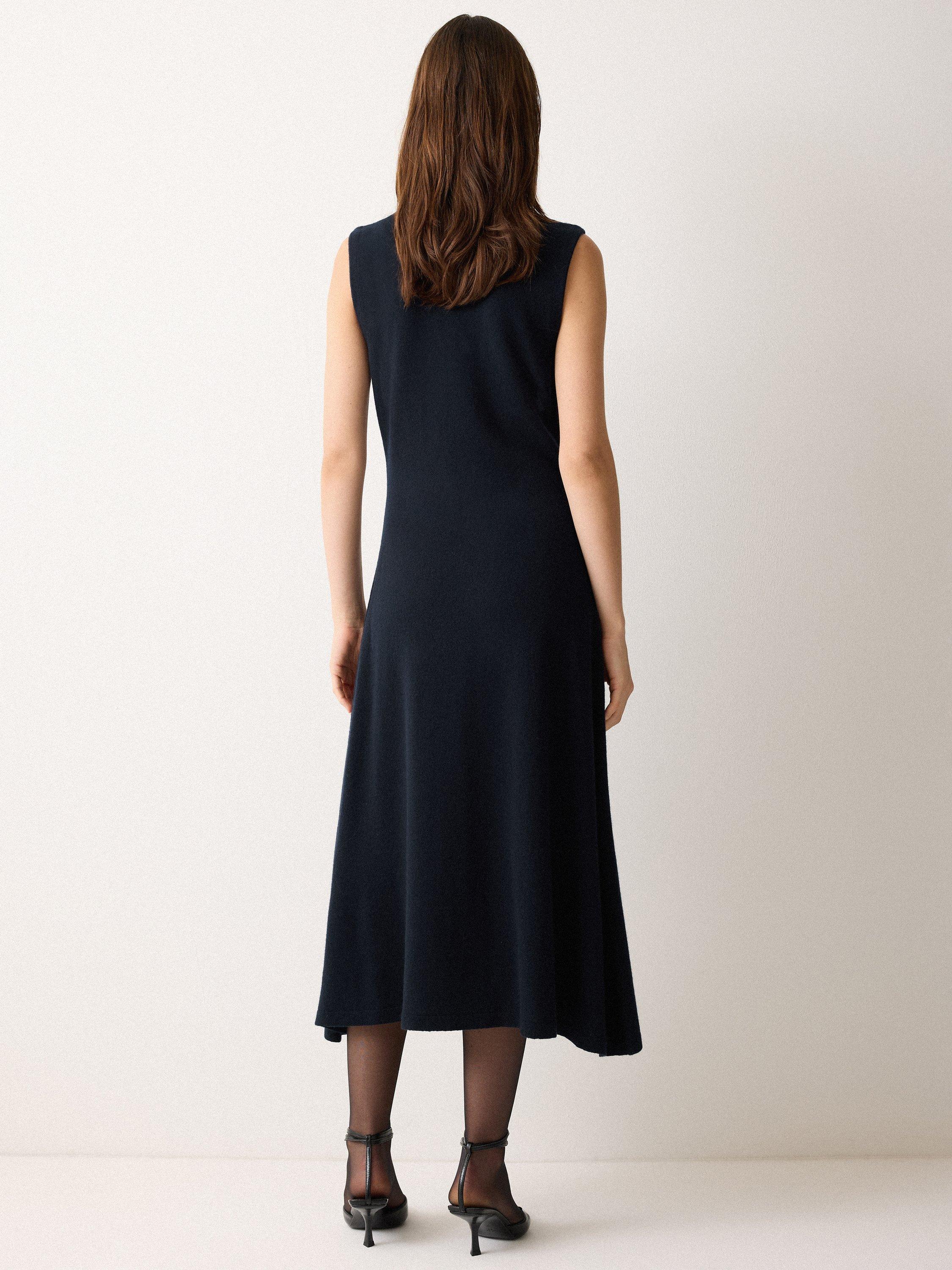 Product image 2 of 5, which shows Jigsaw Embellished Pure Wool Midi Dress, Navy, XS
