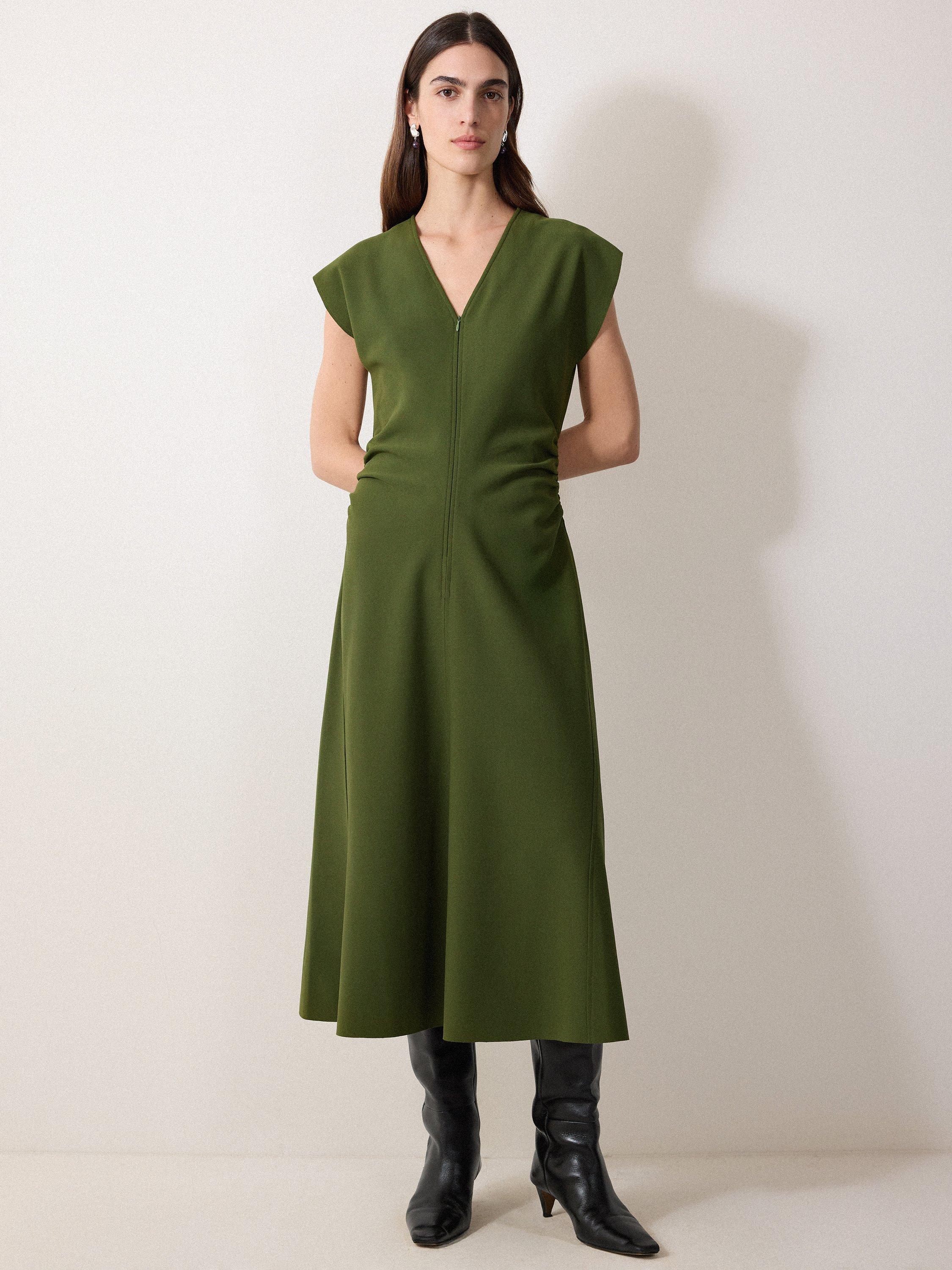 jigsaw green dress Satin Back Crepe Dress