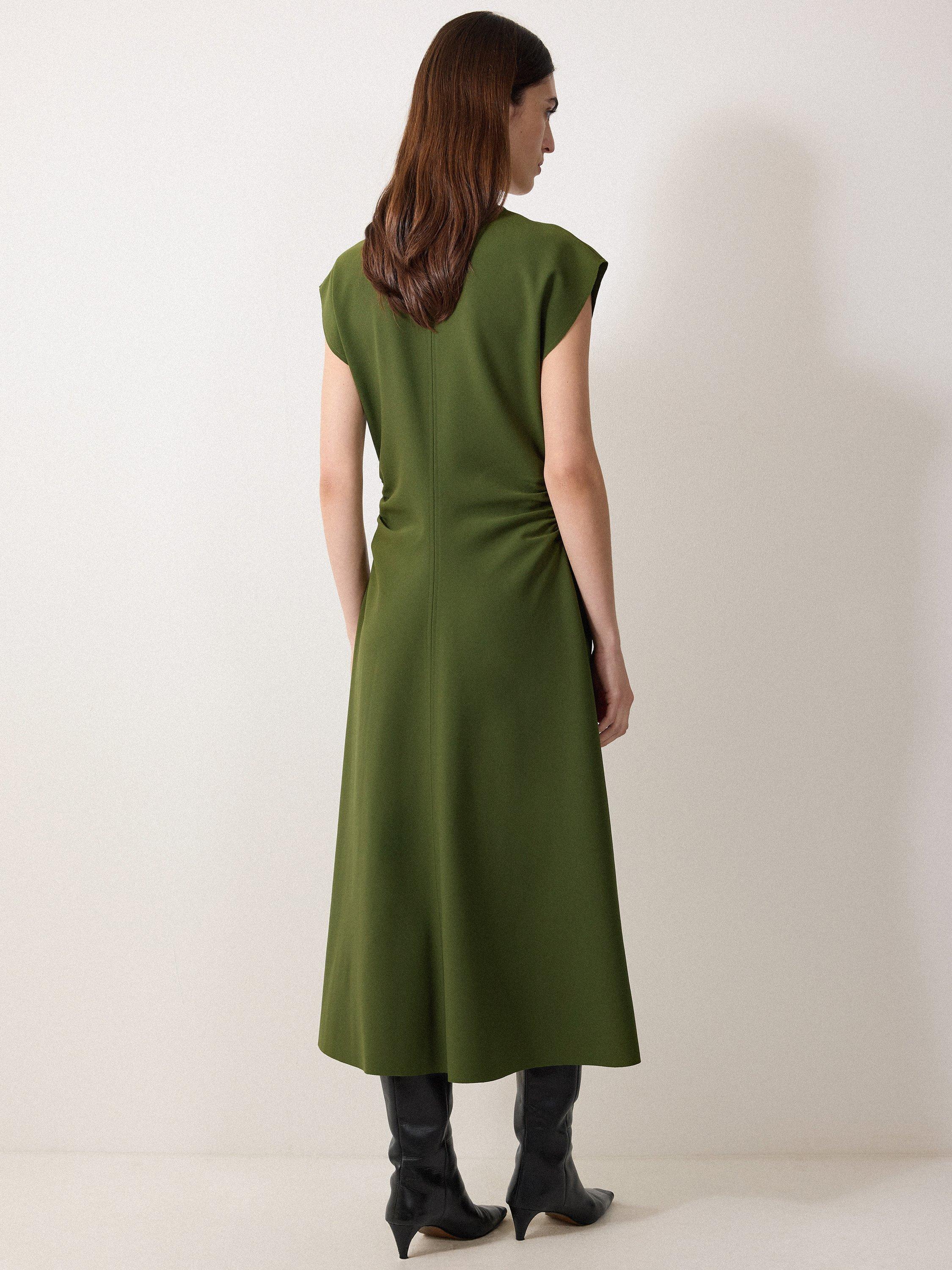 green emerald velvet dress Shadow Floral Jacquard Dress