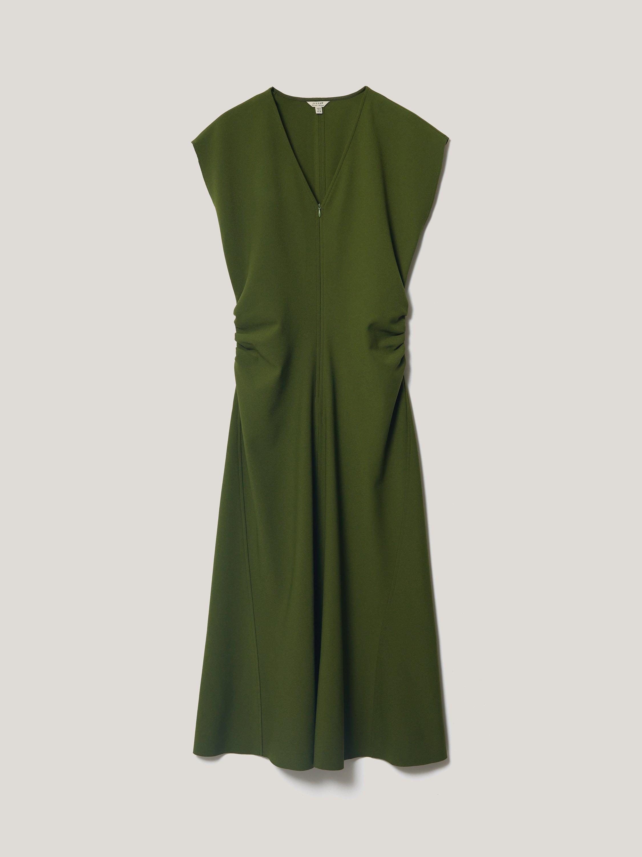 jigsaw-stretch-crepe-midi-dress-green