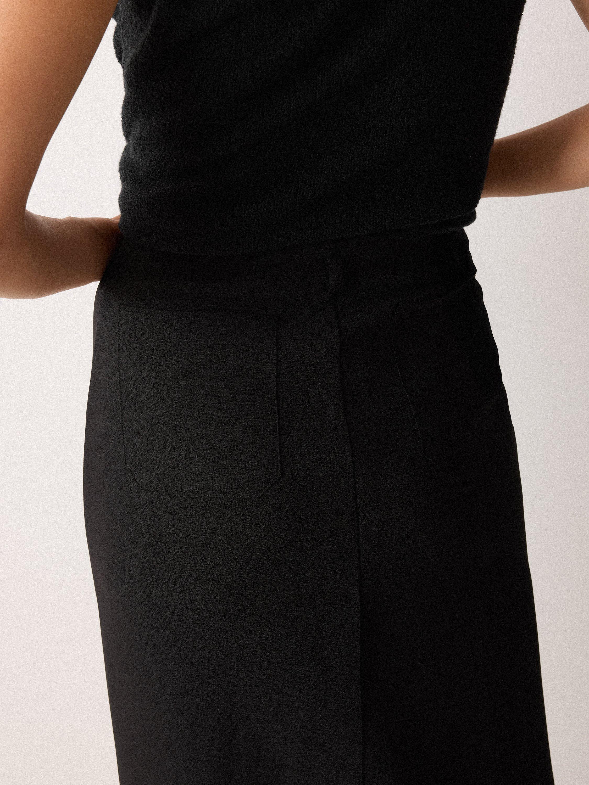Product image 4 of 5, which shows Jigsaw Stretch Crepe Pencil Skirt, Black, XS