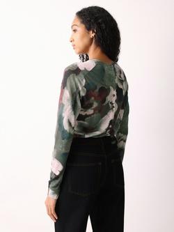 Jigsaw Antique Floral Button Back Jumper, Multi - view 2, Multi