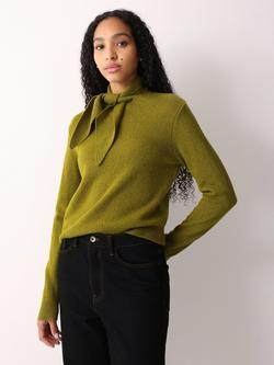 Jigsaw Neck Detail Pure Wool Jumper, Green, Green