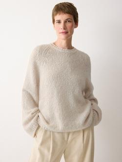 Jigsaw Boucle Wool Rich Jumper, Cream