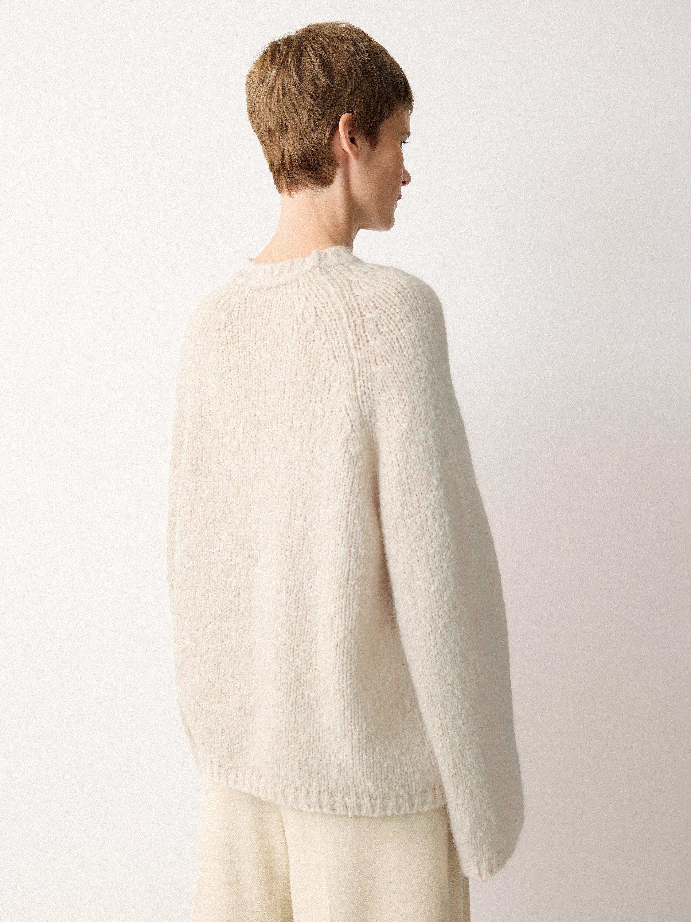 Product image 2 of 5, which shows Jigsaw Boucle Wool Rich Jumper, Cream, XS