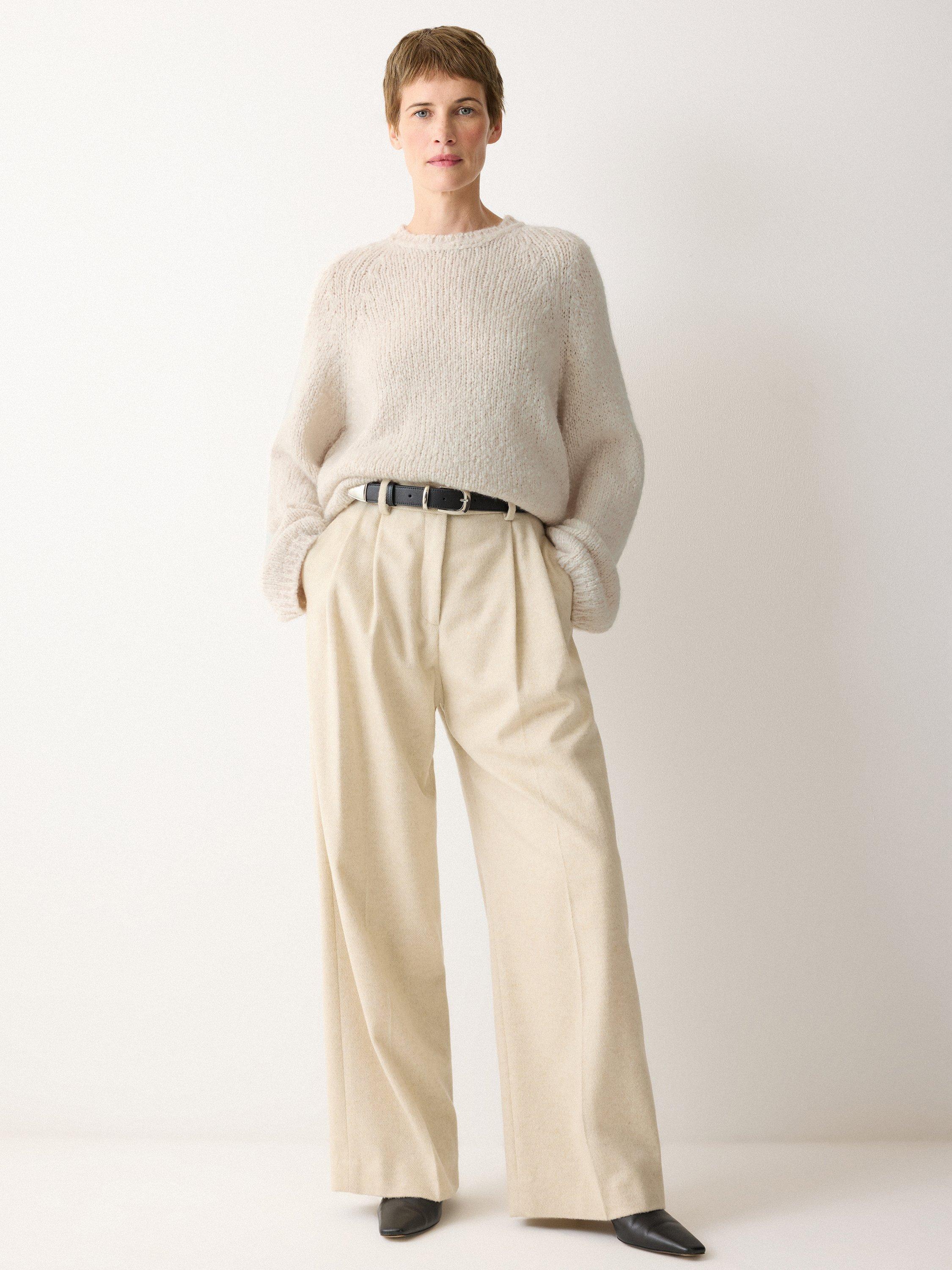 Product image 3 of 5, which shows Jigsaw Boucle Wool Rich Jumper, Cream, XS