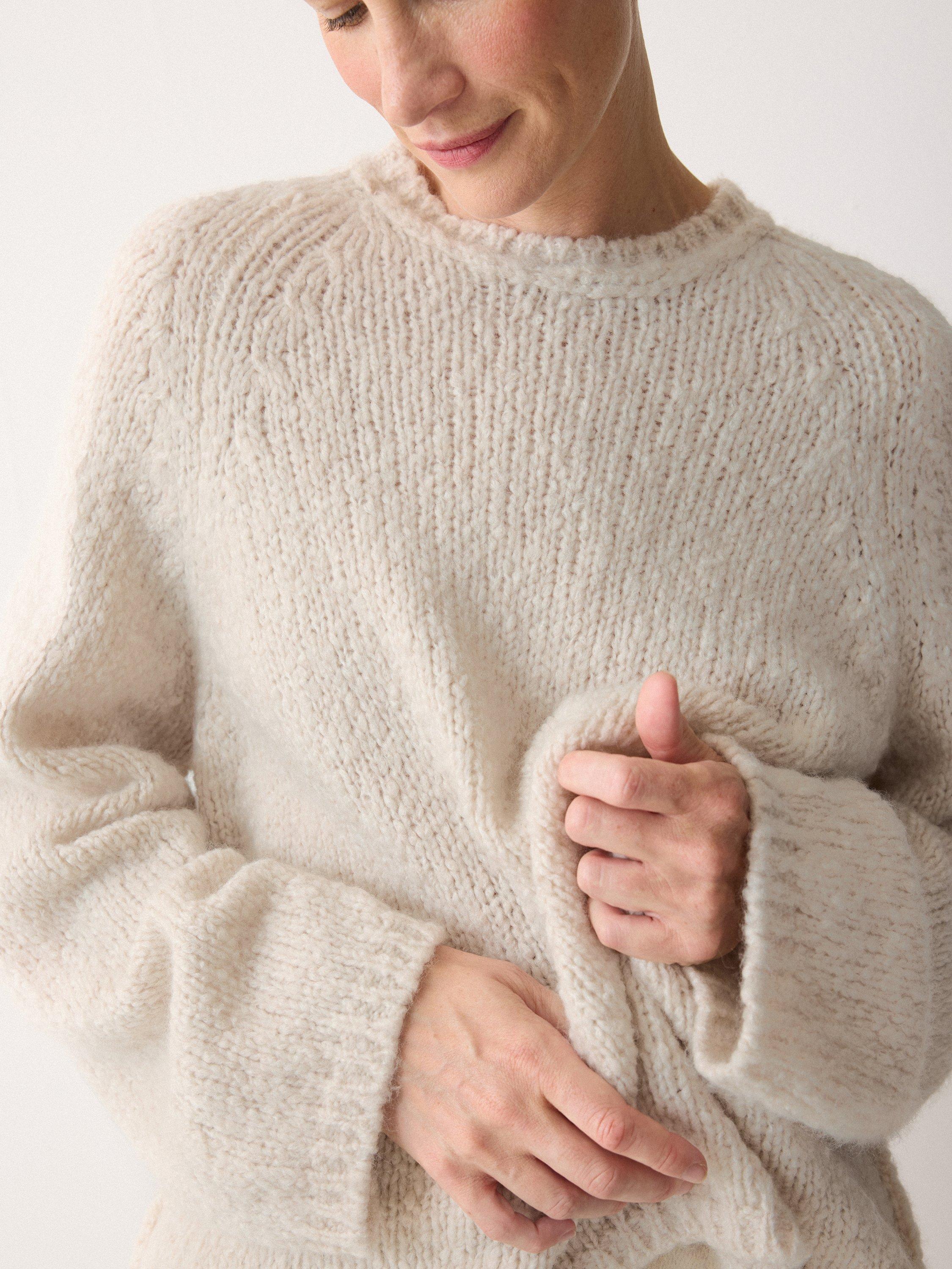 Product image 4 of 5, which shows Jigsaw Boucle Wool Rich Jumper, Cream, XS
