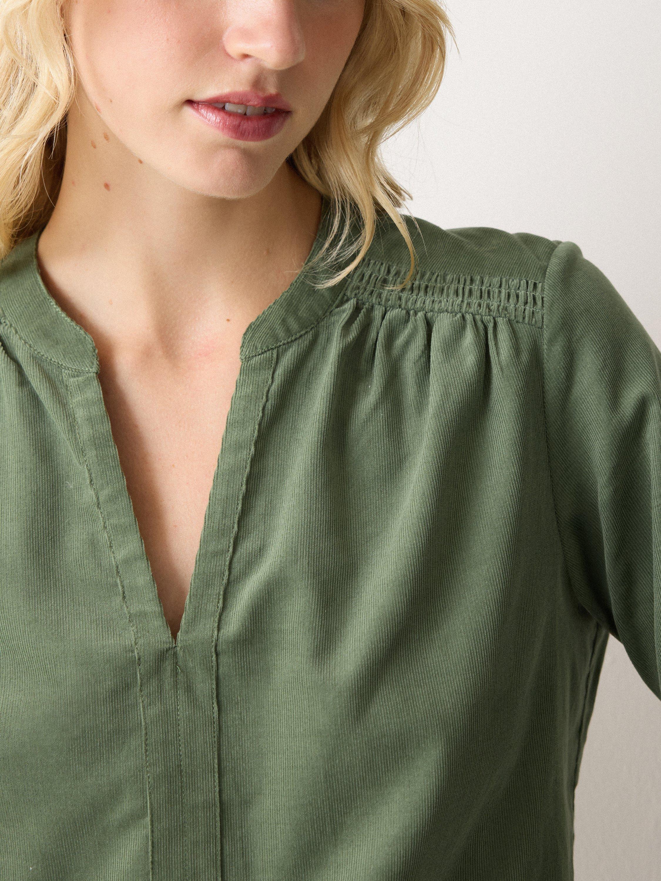 Product image 3 of 5, which shows Jigsaw Cord Frill Top, Green, 12