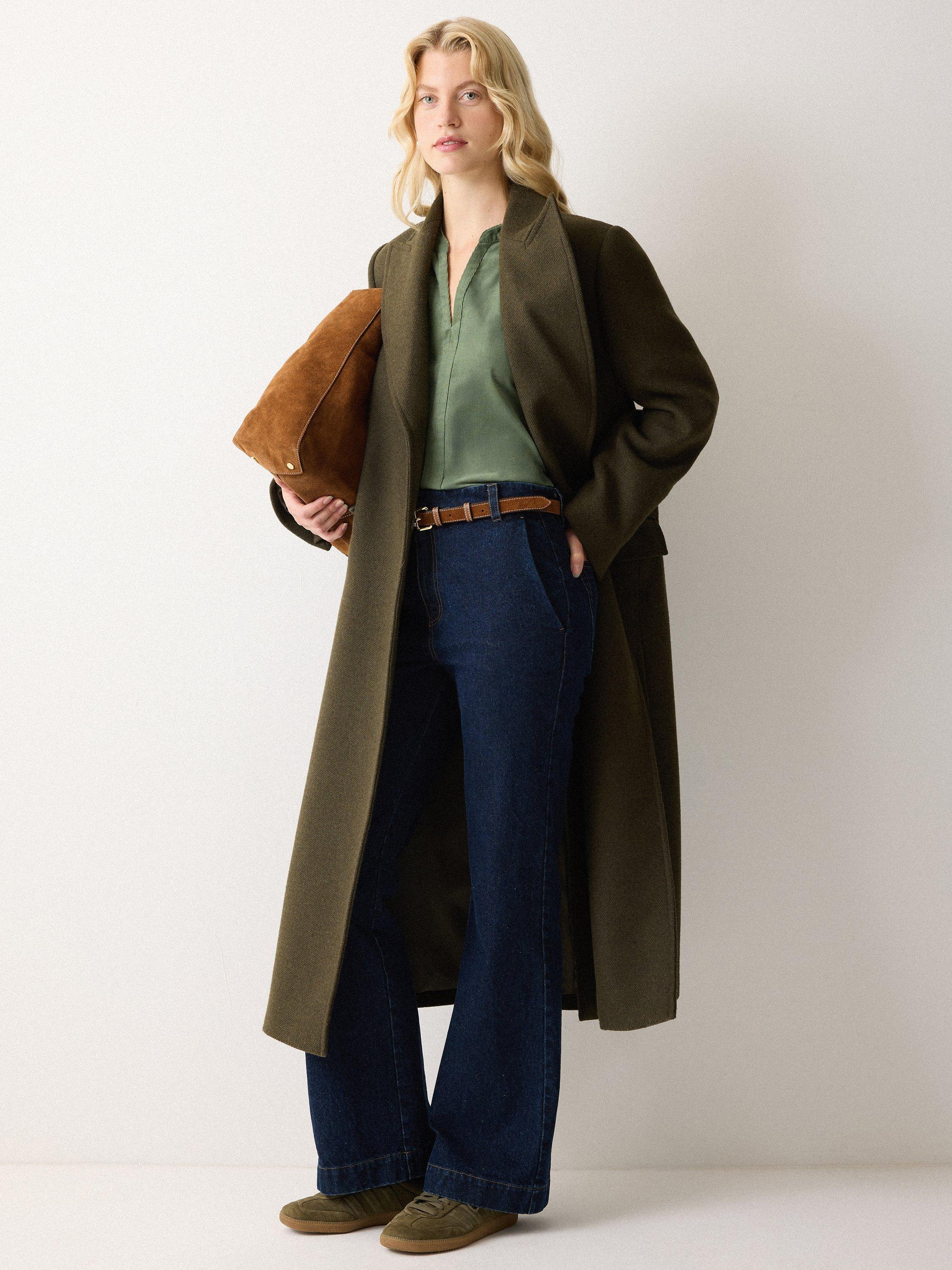 Product image 4 of 5, which shows Jigsaw Cord Frill Top, Green, 12