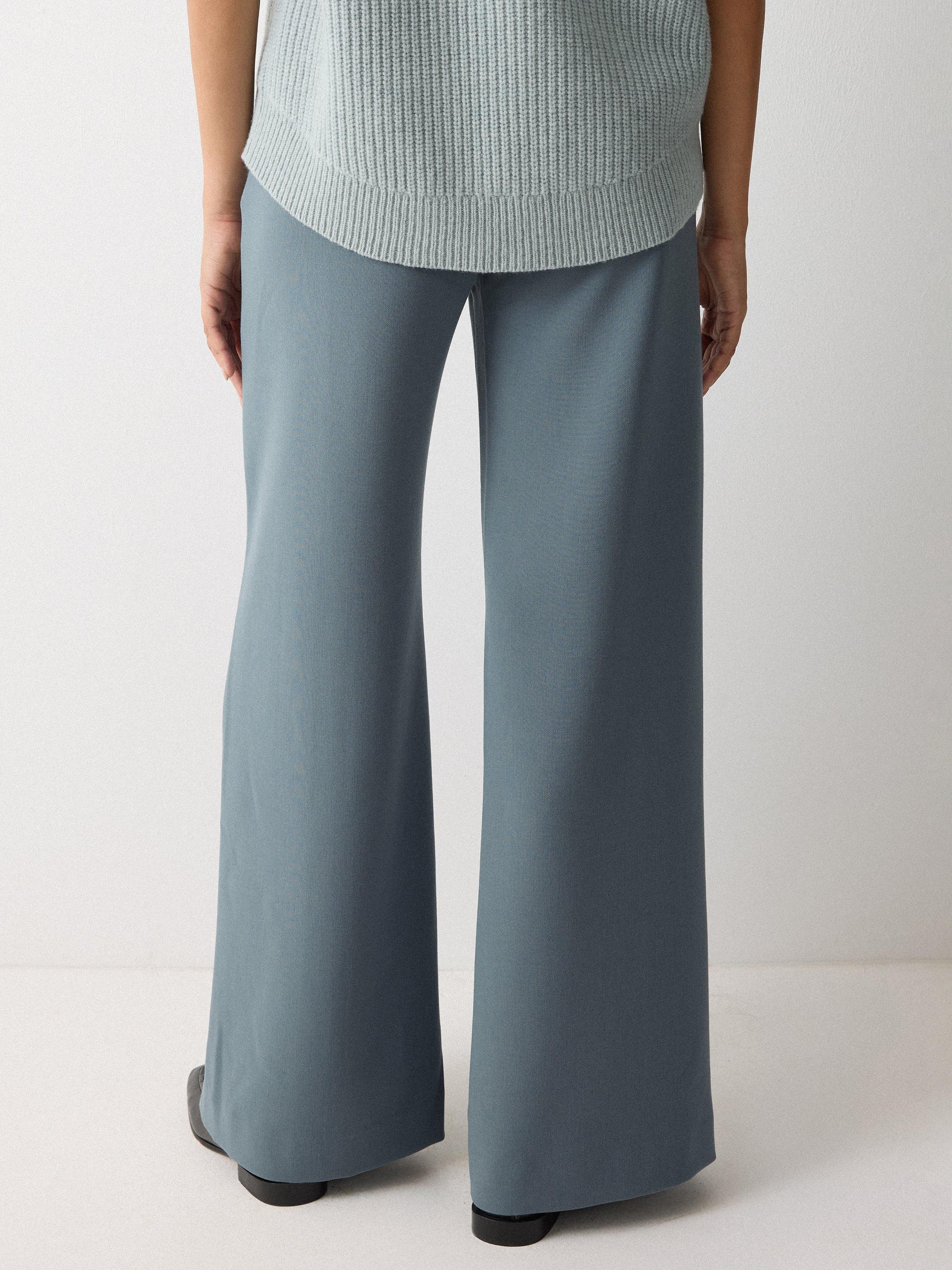 Product image 3 of 6, which shows Jigsaw Modern Wide Leg Trousers, Blue, 8