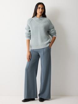 Jigsaw Modern Wide Leg Trousers - view 2, Blue