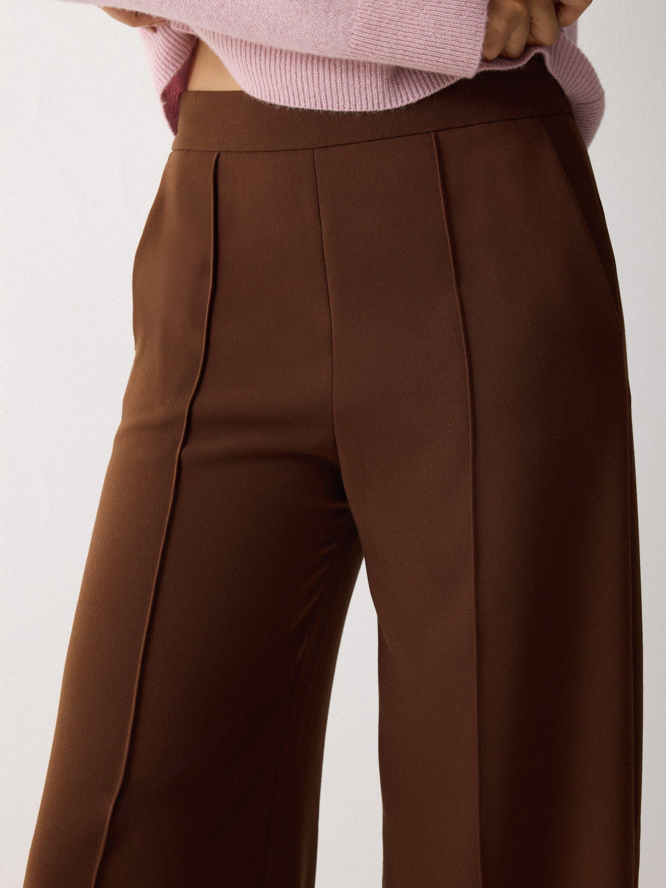 Product image 4 of 5, which shows Jigsaw Modern Wide Leg Trousers, Brown, 8