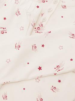 Reiss Kids' Tess Pure Cotton Long Sleeved Pyjama Set, Ivory - view 2, Ivory