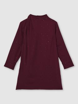 Reiss Kids' Coco Sparkle Dress, Berry - view 2, Berry