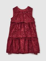 Reiss Kids' Dulcie Sleeveless Sequin Dress, Red